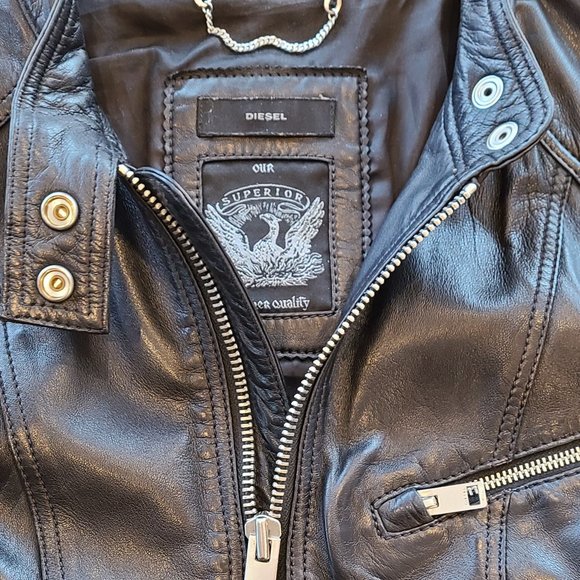 Diesel Racer Style Leather Jacket - Picture 6 of 7